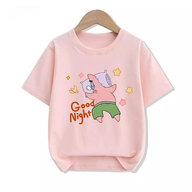 Potdemiel Summer New SpongeBob SquarePants Kids 100 Cotton TShirt Comfortable and Breathable for Boys and Girls