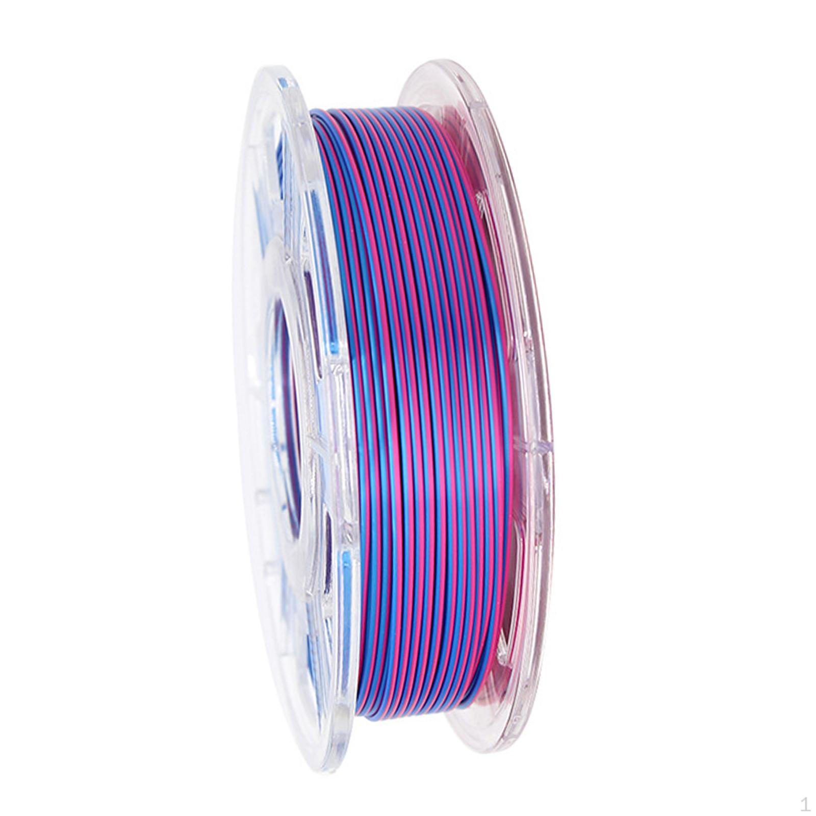 

3D Printer Filament Coextrusion Shiny Dual Color .2lbs Printing Consumable Silk Pla blue rose red