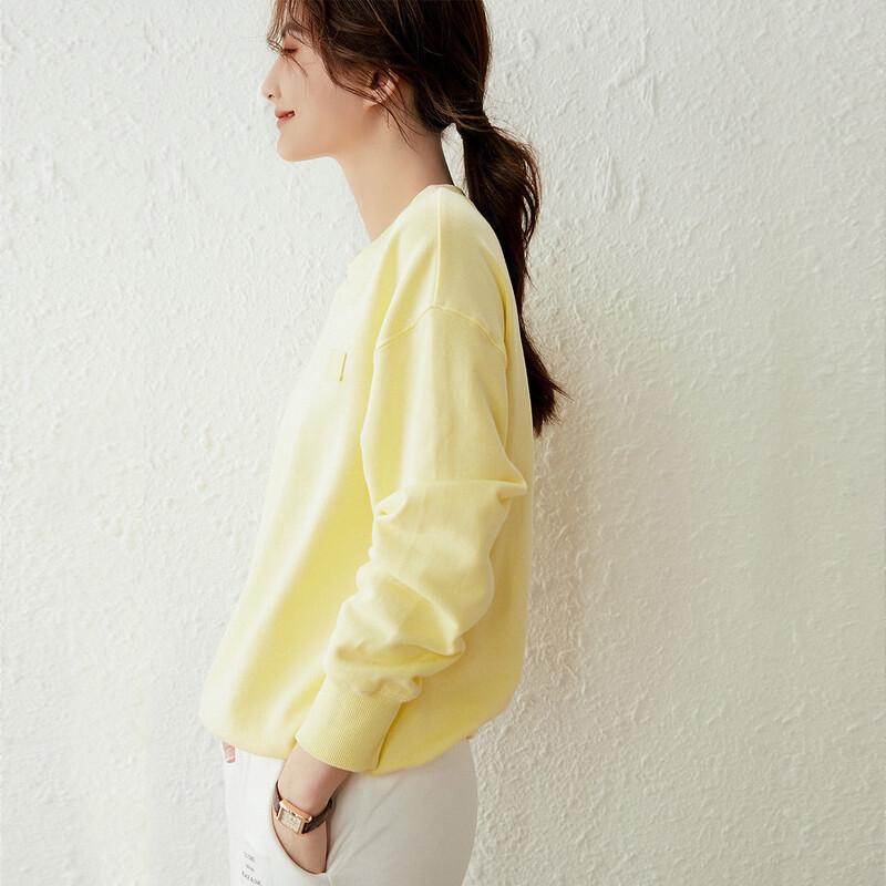 Women's Apricot Loose Fit Round Neck Sweatshirt