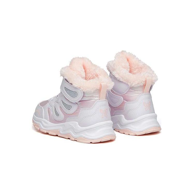 Anta Shock Absorbing Non-Slip Wear-Resistant Warm High-Top Kids Running Shoes Kids Sneakers Pink Purple 322149953-2