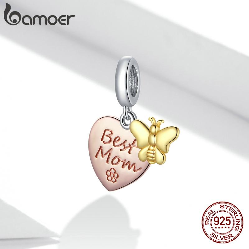 

Подвеска BAMOER из стерлингового серебра 925 пробы в форме сердца, подходит для браслета и ожерелья 3 мм 925 silver