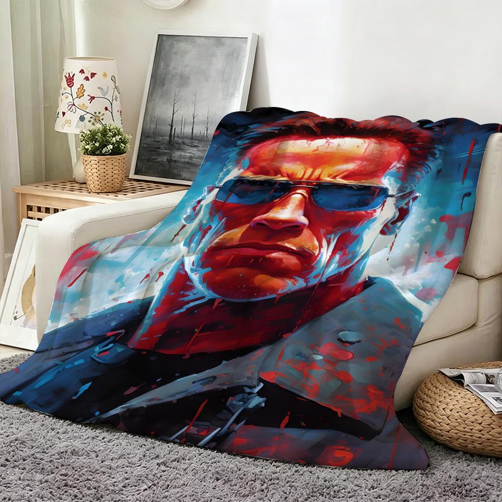 Celebrity AArnold SSchwarzenegger Throw Flannel Throw Blanket Suitable for Sofa Living Room Bedroom