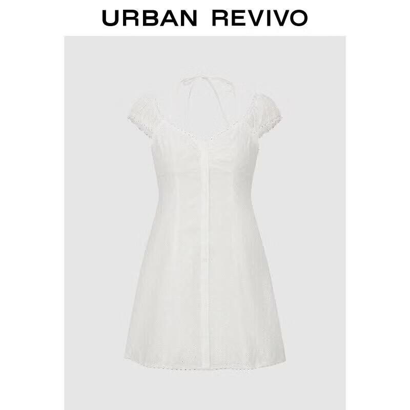 UR2026 Floral Embroidered Lace-up Mini Dress L