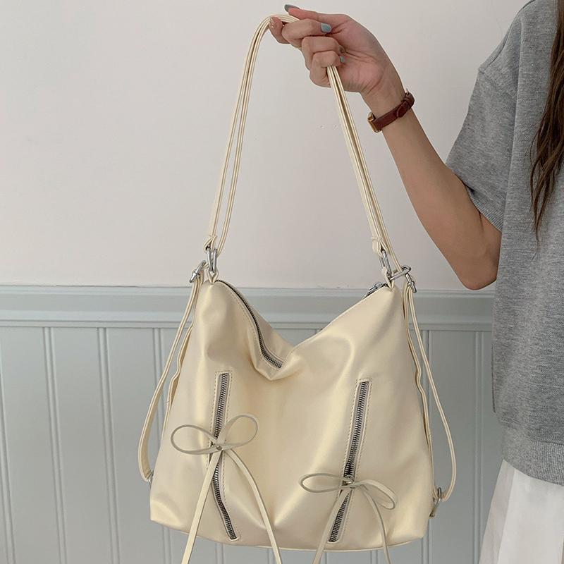 New Bow Knot Backpack Sweet Shoulder Bag for Women Fashion   PU Leather Tote Bags Causal Large Capacity Female Handbags