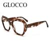 Luxury Reading Glasses For Women High Quality Polygonal Frame Retro Blue Print Optical Prescription Eyeglasses