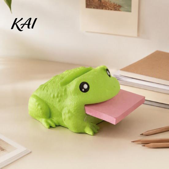Office Stationery Decor Cute Frog Adhesive Note Dispenser, Creative Cartoon Animal Organizer, 3D School Supplies Organizer Print Stable Memo Stand for
