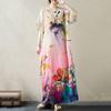 Krátký rukáv Nadměrná velikost vintage květinová novinka v šatech pro ženy ležérní volné Maxi dlouhé letní šaty