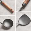 WANGYUANJI Chinese Spatula and Ladle Set Iron Nitride Kitchen Natural Wood Easy Kitchen Tools (2-Piece Set) - Steel, Utensils, Rust-Resistant, Handle,