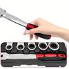 Chrome Vanadium Steel Ratchet Wrench Set 180° Rotating Gear 72-Tooth Spanner Interchangeable Head Wrench Interchangeable Heads