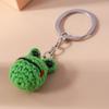 Cute Handmade Knitted Animal Keychain Crocheted Frog Keyring Pendant Key Holder for Women Girls Handbag Charms DIY Jewelry Gifts