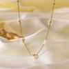 Spring Handmade Beaded Flower & Pearl Clavicle Necklace for Women