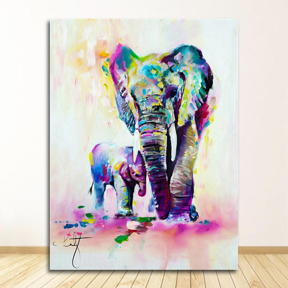 Art Prints Pop Wall Posters For Kids Room Watercolor Animals Canvas Paintings Elephant And Deer Abstract Graffiti 21X30CMNo Framed