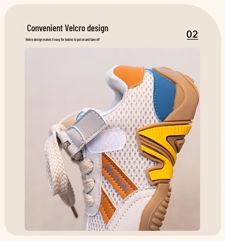 2026 Korean Style Aggan Kids' Breathable Mesh Sneakers - Boys' Sports & Girls' Casual Shoes for Spring/Autumn