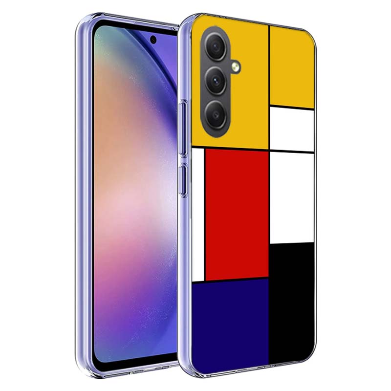 

TOPLBPCS Mondrian Grid Phone Case for Samsung A17 A37 A57 A07 A16 A26 A36 A56 A06 A02S A12 A22 A32 A52S A04S A14 A24 A34 A54 A03 Samsung A73 5G