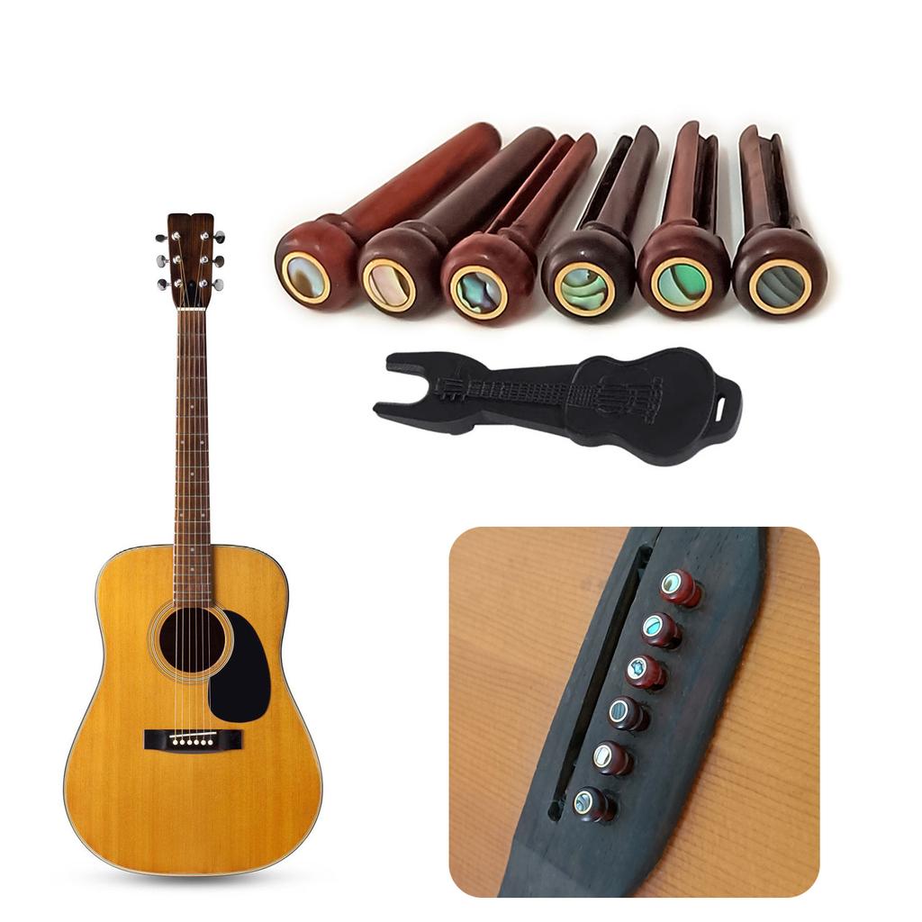 Cocobolo Wood Guitar Bridge Pins Guitar Fixed String Nails Guitar Replacement Part Guitar Strings Nails Wood Texture