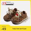 2025 Winter Leopard Print Toddler Girls' Cotton Shoes, Plus Velvet, Warm Casual, Ages 3-6