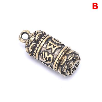 Hohl Messing Buddha Sutra Zylinder Anhänger Schlüsselanhänger Halskette Schmuck Pillendose