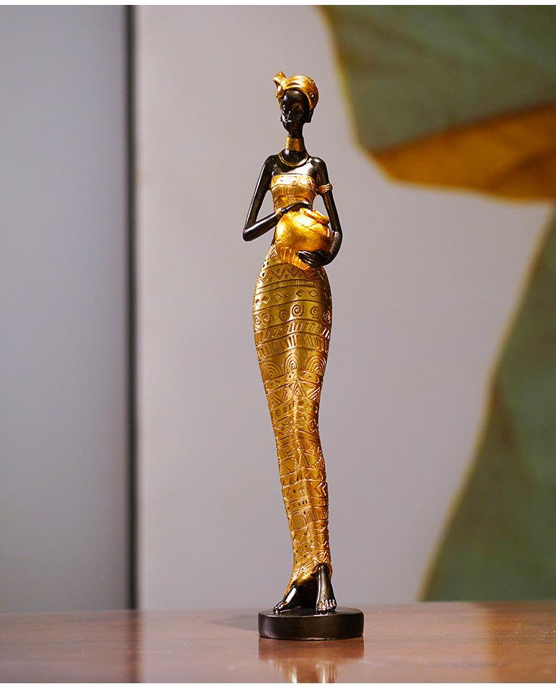 African Black Art Resin Figurine: Creative Home Decor for Living Room, Entrance Hall, or Wine Cabinet TV Stand