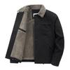 Men's Fleece-lined Lamb Wool Collared Workwear Cotton Puffer Jacket, Fall Winter  American Vintage Casual Outerwear