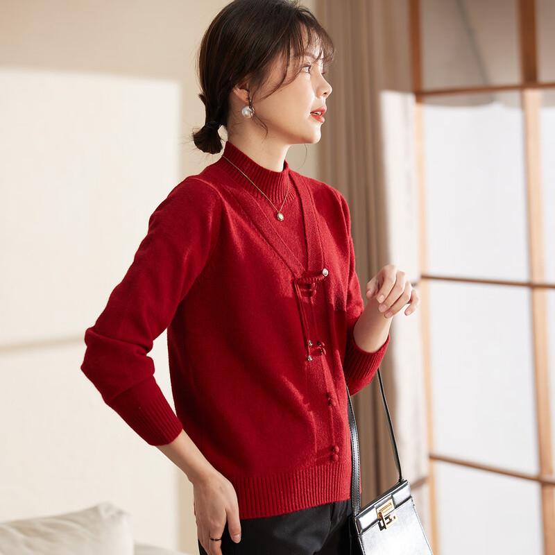 Xihui Women's Winter Faux Two-Piece Knit Top