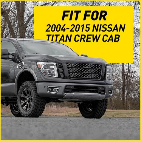 6X Glossy Black Pillar Post Window Door Trim 2004-2015 For Nissan Titan Crew Cab