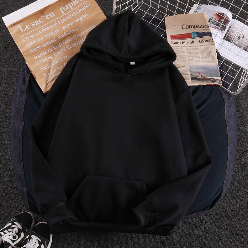 Unisex Fleece-Lined Hoodie: Thick, Loose-Fit, Long Sleeve Sweatshirt with Drawstring for Couples