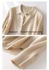 Women's 100% Cashmere Polo Neck Sweater - Loose Long Sleeve Knit Cardigan for Autumn and Winter