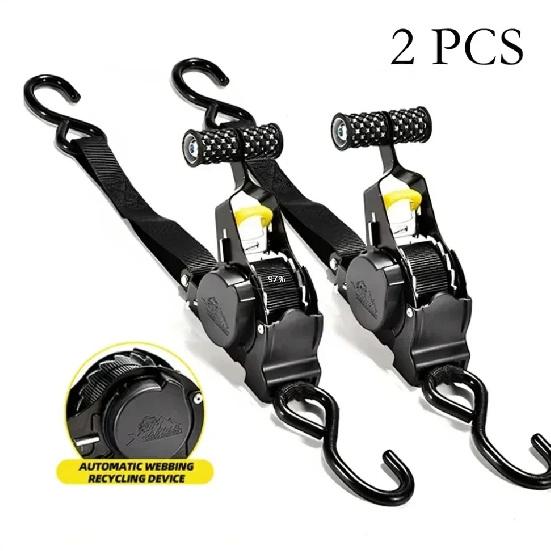 Auto Straps For Cargo Tape Retractable Belts For Motorcycles Ratchet Strap For Load Luggage Strap Ratchet Tensioner Belt For Car