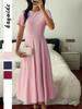 European Elegant Sexy Short-Sleeve Evening Gown for Women – Spring/Summer 2026 Collection