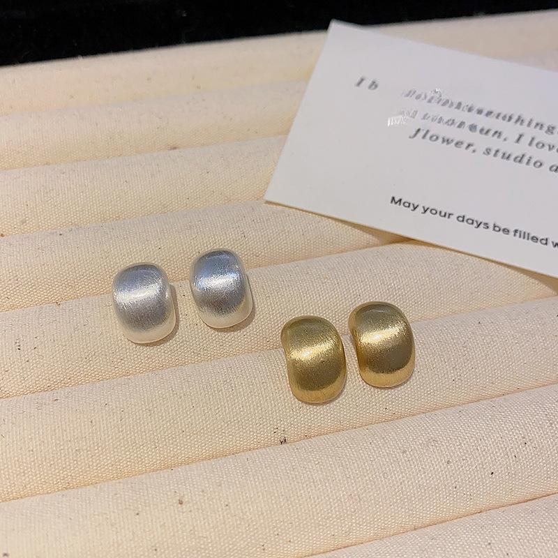 Fashion European Frosted Small Geometry Stud Earrings for Women Girls  Party Gift Korean Jewelry Accessories