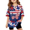 Kids Independence Day Print Round Neck Short Sleeve Casual T-shirt