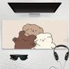 Cute Bear Family Large Gaming Mouse Pad NonSlip Rubber Base  Stitched Edges Desk Mat for Office  School