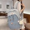 Japanese ins solid color junior high school student schoolbag female high school student transparent pain bag backpack Korean version trendy backpack