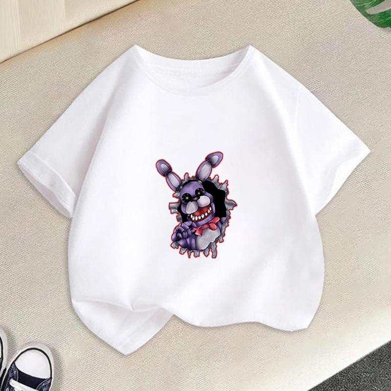 Five Nights Freddys Kids TShirt Cartoon Printed Boy Short Sleeve Tops FNAFs Girl Clothes Summer Breathable Baby Birthday Gifts