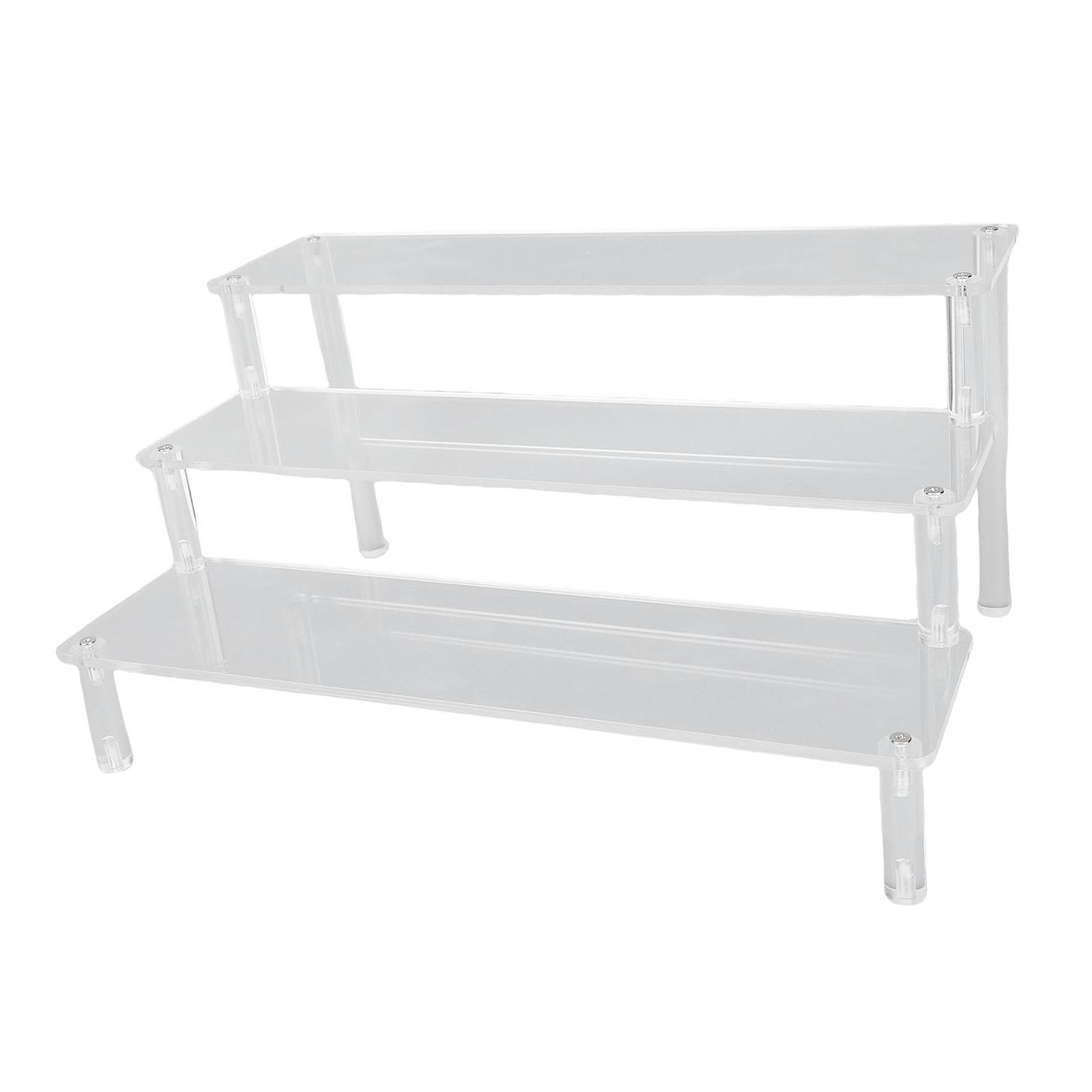 Acrylic Display Riser 3 Tier Cupcake Stand Riser   for Perfume Figures Collections Cosmetic Products Tabletop Use