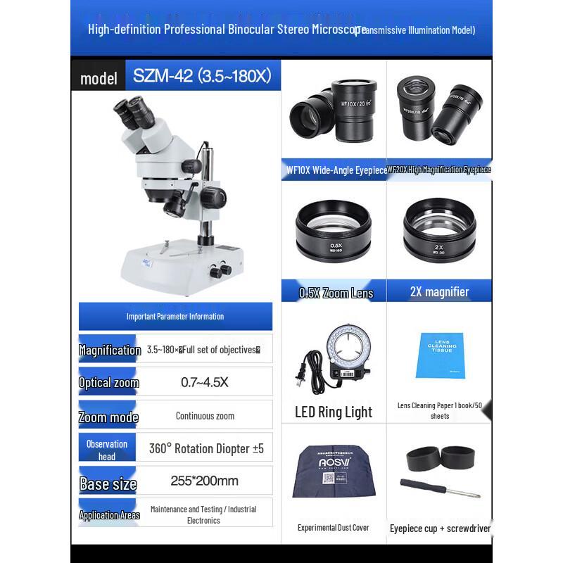 AOSVI Professional Stereo Zoom Microscope