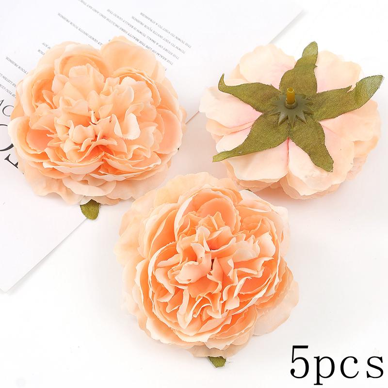 Orange Series Silk Artificial Flowers for DIY Headdress, Clothing Accessories, and Decorative Straw Hat Embellishments.
