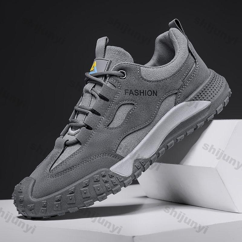 Fashion Men Shoes 2025 Spring Autumn New Breathable Mesh Non Slip Casual Sport Shoes Fashion Comfortable Lace-up Sewing Running Shoes