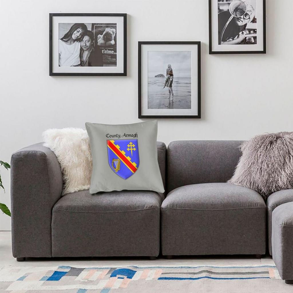 County Armagh Ancient Crest Pillowcase Polyester Linen Velvet Printed Zip Decor Throw Pillow Case Sofa Cushion Cover