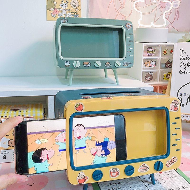Cute Plastic Tissue Box Home Multifunctional Kawaii Desktop TV Tissue Box Case Simple Creative Storage Napkin Holder Paper Tray