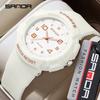 Sanda Trendy Design Soft Student Watch TPU Strap 50M Depth Waterproof Quartz Movement Children Fashion Sports Wrist Watch