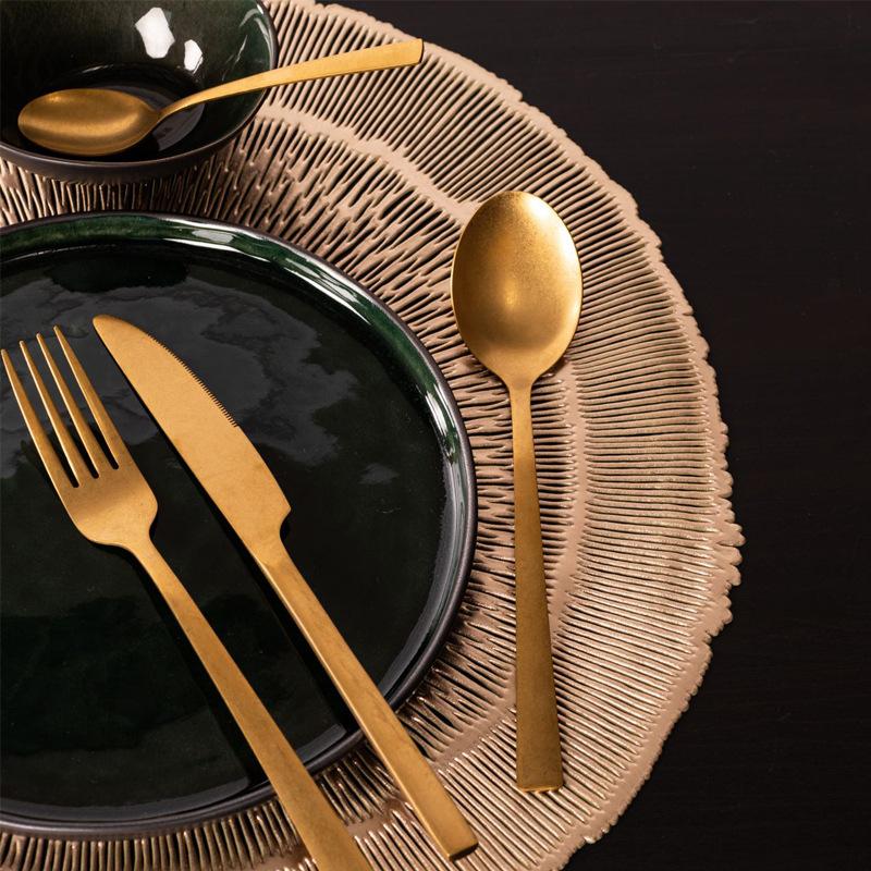 Quallen-rundes PVC-Spritzguss-Gold-Silber-Platzset, Topfuntersetzer, Tischset, Hitzeschutz, modernes minimalistisches Geschirr Esstisch