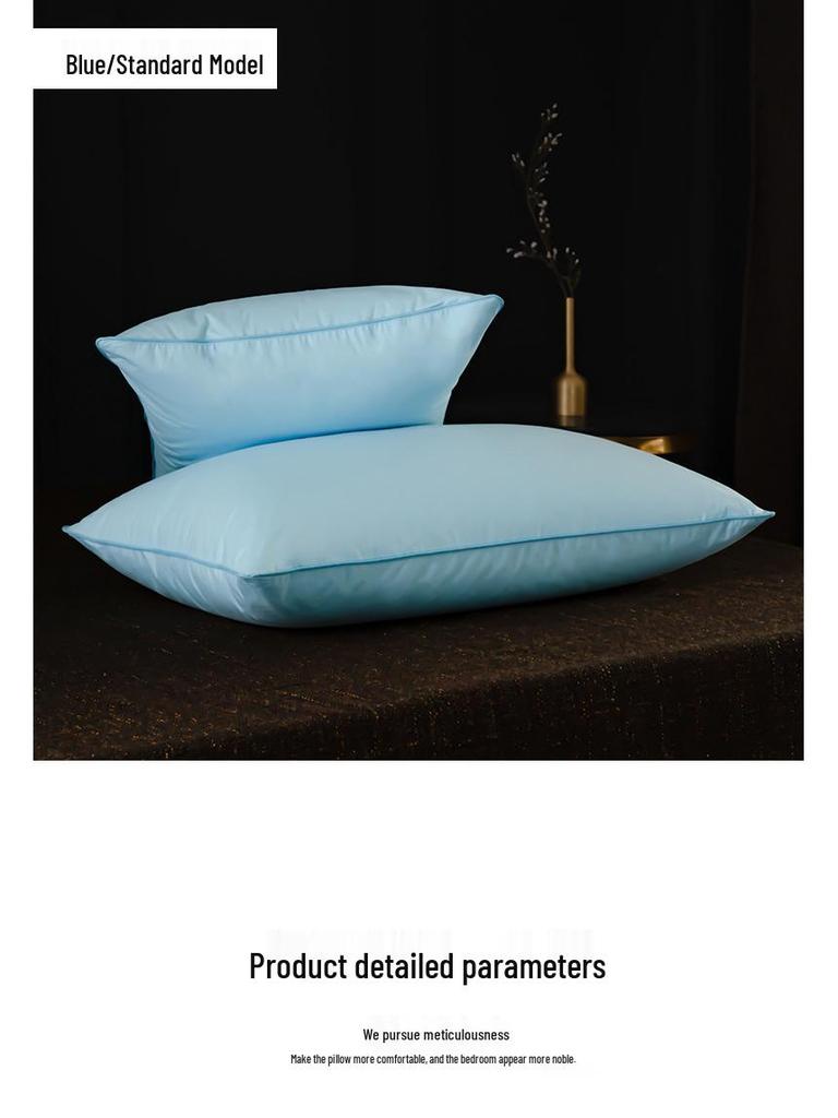 Luxury Goose Down Pillow with Cotton Cover for Neck Support
