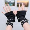 Buckle Strap Street Dance Sleeves Metal Rivet Detail Finger Sleeves Jewelry  Music Festival