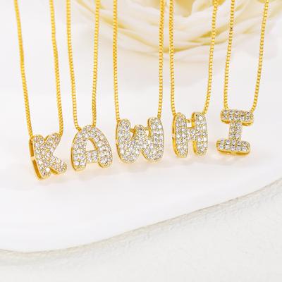 Initial A-Z Letters Pendant Necklace Women Men Choker Stainless Steel Necklace Pendant Necklace Gold Color Hip Hop Iced