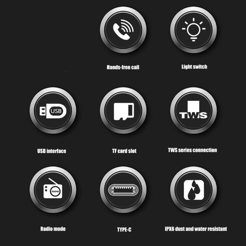 20W Portable Bluetooth-compatible Speaker Double Driver 360°Surround Sound IPX6 Waterproof For Camping Beach Party