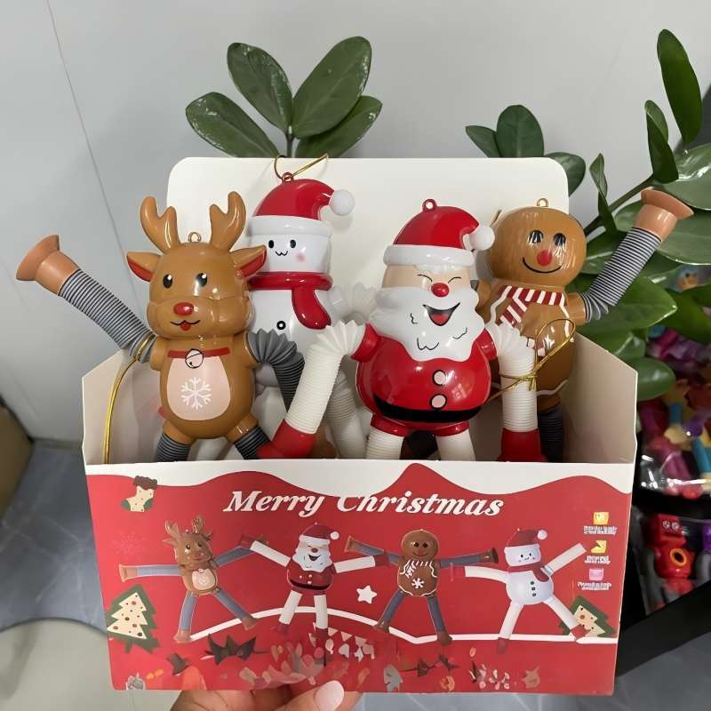 

4 шт. Рождественские выдвижные подвески Санта-Клаус Снеговик Домашний декор Подвески на рождественскую елку Рождественские украшения Новый год Детские подарки