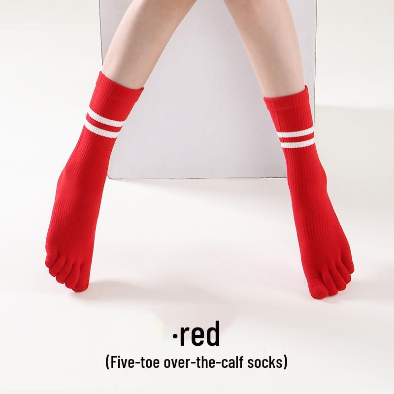 Silicone Non-Slip Five-Finger Yoga Socks for Girls - Pilates & Fitness Split Toe Socks