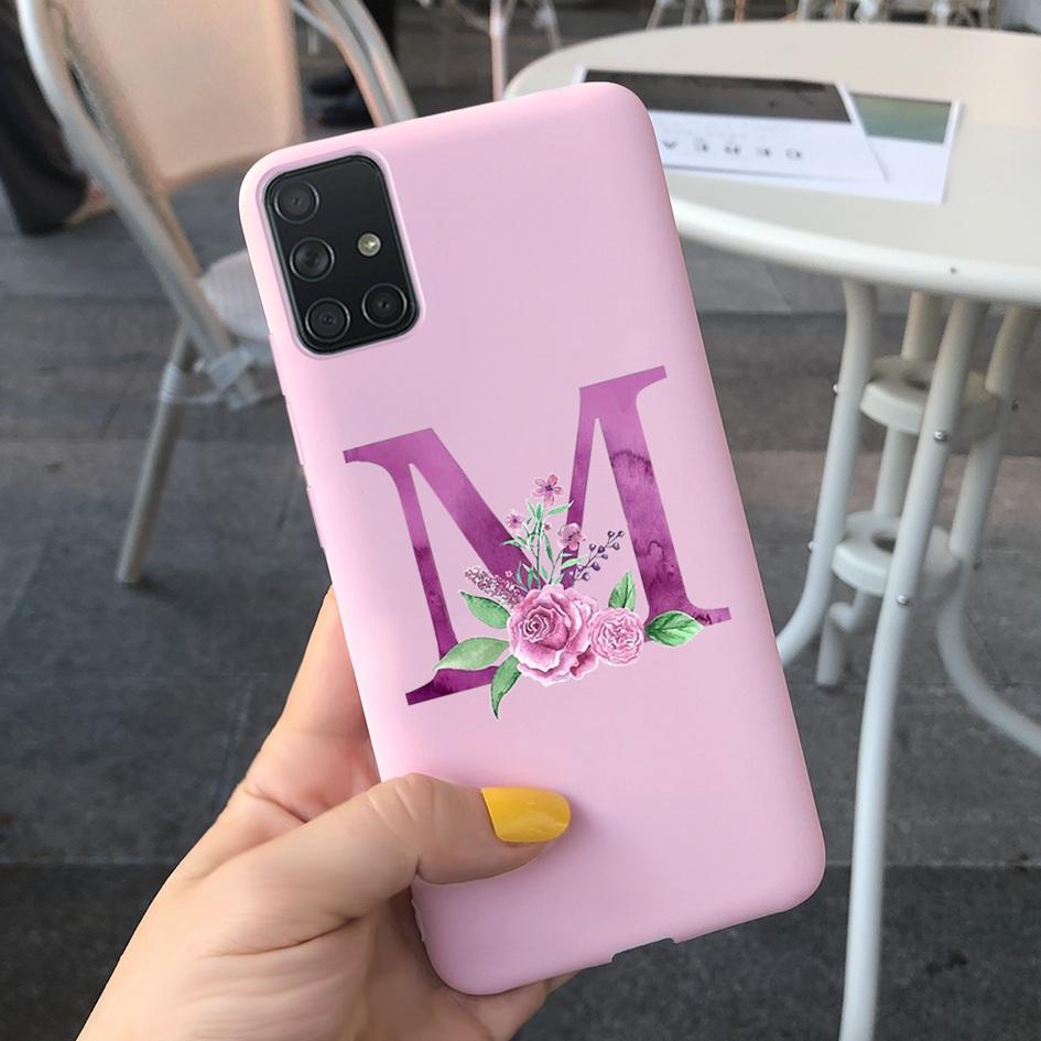 A51 Cute Letters Phone Case For Samsung Galaxy A51 Cover SM-A515F Slim Frosted Shield Matte Fundas For Samsung A51 A 51 5G Cases