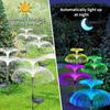 Double Jellyfish Solar Light 7 Gradient Colors Solar Garden Light LED Fiber Optic Lamp Outdoor Waterproof Decoration Ground Lamp